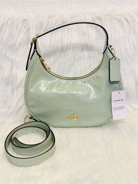 COACH Emily Shoulder Crossbody Bag Glazed Leather Light Pistachio/Gold CDX24 NWT